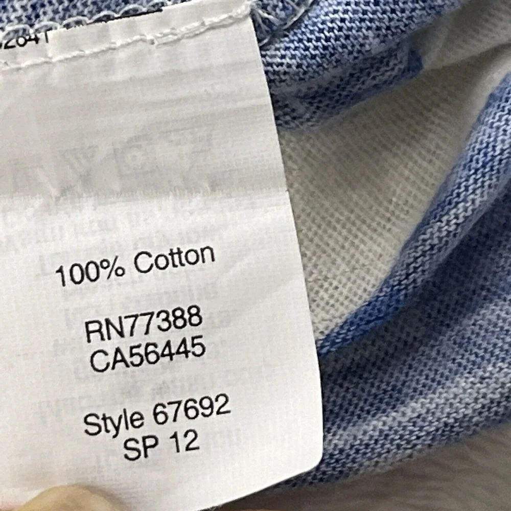 J Crew Nautical Stripe Top Womens XXS Blue White 3/4 Sleeve Sailor‎ Light Tee LS